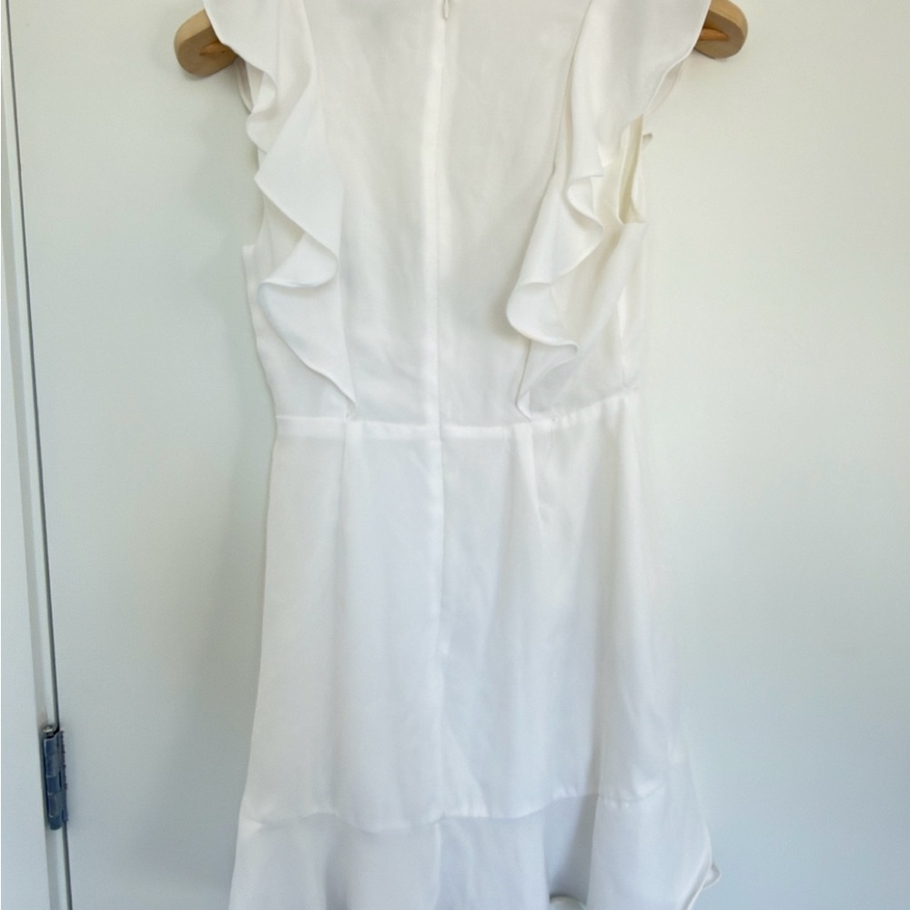 BCBGMaxAzria White Asymmetrical Ruffle Dress - Picture 2 of 6